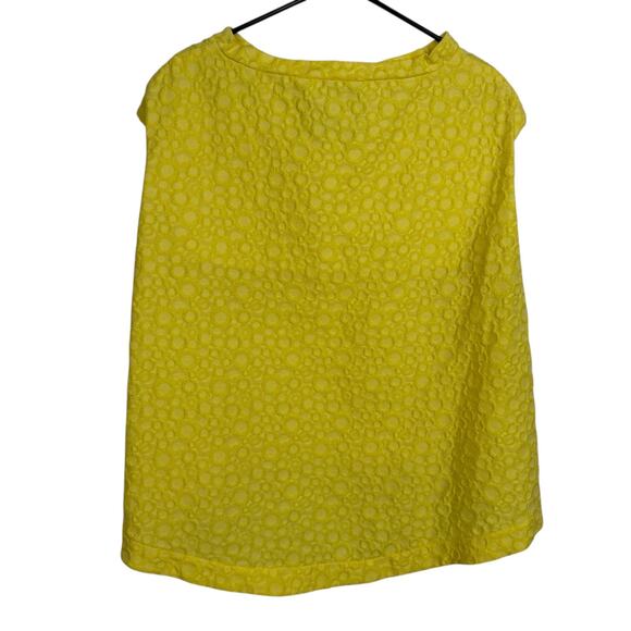 Tish Cox Designer Top Womens XS Yellow Shirt Jacquard Cap Polka Dot Made in USA - Picture 2 of 11